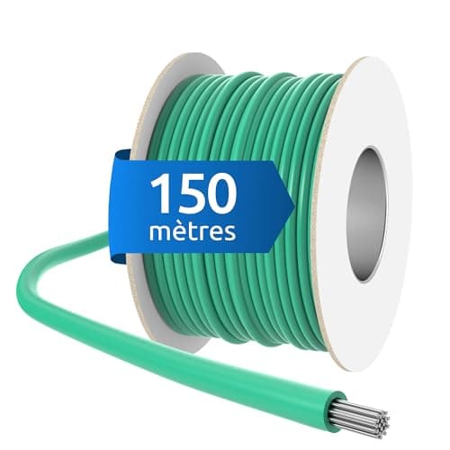 ECENCE Câble Robot Tondeuse Compatible avec Tous Les Robots faucheurs Courants 150m de Longueur, Fil peripherique Robot Tondeuse Ø 3,4mm Section de conducteur de 1,17mm