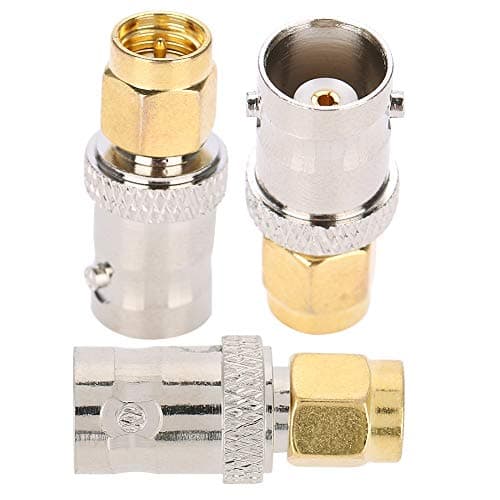 Diyeeni 5pcs SMA mâle vers BNC Femelle Adaptateur coaxial, RF Adaptateur coaxial coaxial, SMA to BNC Male Female Coax Connector (Tout en cuivre)
