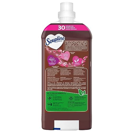 SOUPLINE Adoucissant Concentré 3D Senteur Noix de Coco, Formule Active à Froid, 92% D'ingrédients D'origine Naturelle, Set de 3 x 1.28L