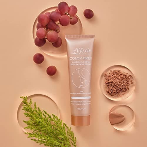 E'LIFEXIR Color Dren | Maquillage pour Jambes, Maquille, Draine et Stylise avec Couleur Bronzée | Crème Effet Collants Invisibles | Ne Tâche Pas et Absorption Rapide, 150 ml