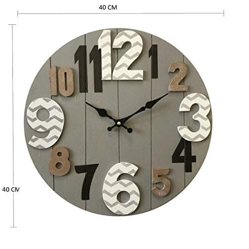 Rebecca Mobili Horloge Moderne, Horloges Design, MDF Rond, pour Bureau Maison - Dimensions: 40 x 40 x 4,5 Cm (HxLxP) - Art. RE6468