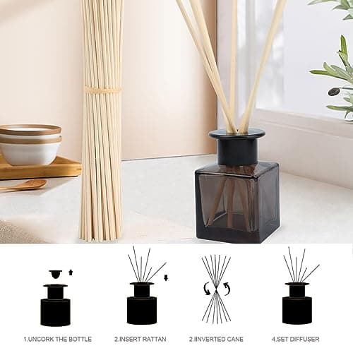 LYQNIHOB Bâtonnets diffuseurs de parfum, pack de 80 - en fibres de coton pour une diffusion longue durée - idéal pour la cuisine, le bain et le salon