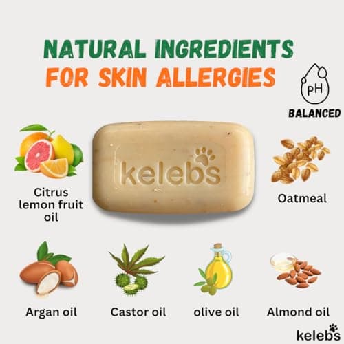 Kelebs Shampoing Chien Solide Naturel pour Anti Perte De Poil | Fortifie Le sous-Poil, pour Poil Long Et Court, À l'huile De Coco Et Beurre De Karité | Bio pour (Anti Odeur)