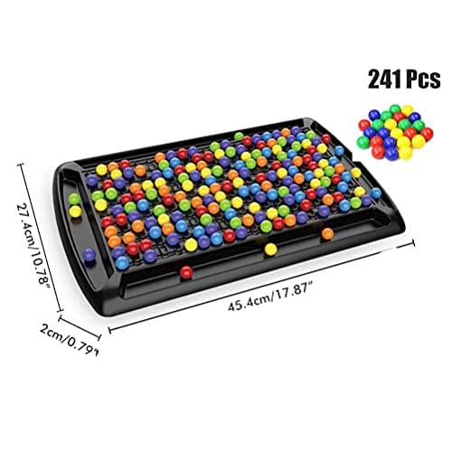 Puzzle Magic Chess Board Rainbow Ball Elimination Game avec 241Pcs Rainbow Bead Extra-Large Jeux d'échecs pour Enfants et Adultes