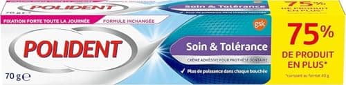 Polident Crème Fixative pour Prothèses Dentaires Partielles/Complètes Soin & Tolérance 77 g