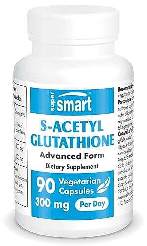 S-Acetyl Glutathione (GSH) - Contribue à Lutter contre le Stress Oxydatif - Plus Assimilable et Actif que le Glutathion - Formule Innovante - Biodisponibilité Maximale - Vegan - Supersmart
