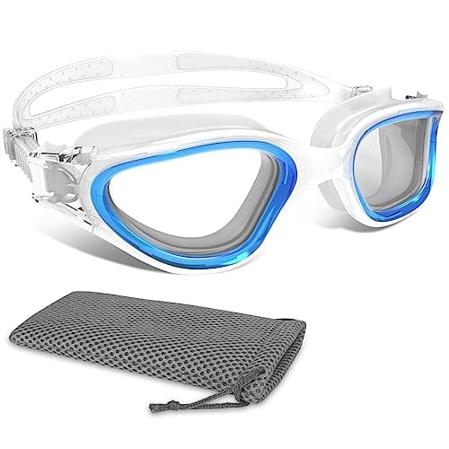 Winline Lunettes de Natation Antibuée Anti-fuite Protection UV Clear View,Lunettes Piscine Polarisée/Non Polarisée pour Hommes Femmes Adultes Adolescents