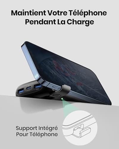 INIU Batterie Externe, Mini 10000mAh 22.5 W Power Bank Charge Rapide Chargeur Portable, USB C Out & Input Powerbank avec Support pour iPhone 16 15 14 13 Pro Max Plus Samsung S23 S22 AirPods iPad etc