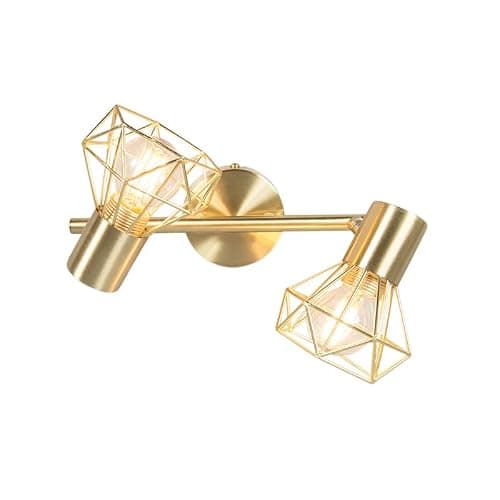 QAZQA mosh - Spot plafond, plafonnier - 2 lumière - L 34 mm - Laiton - Moderne - éclairage intérieur - Salon I Chambre I Cuisine I Salle à manger