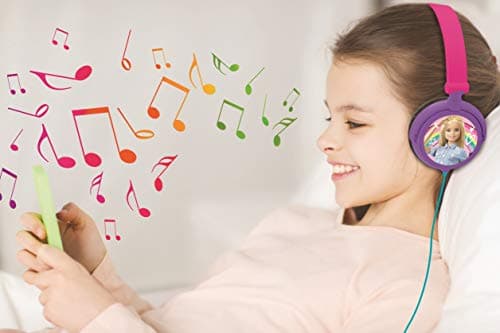 Lexibook Barbie, Casque audio stéréo, puissance sonore limitée, pliable et ajustable, rose, HP010BB