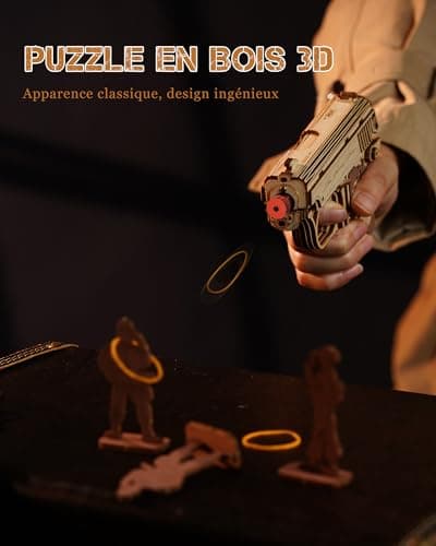 ROWOOD Puzzle 3D Bois pour Adultes et Enfants, Maquette en Bois a Construire, Jouet Bande élastique, Cadeaux pour Hommes et Femmes