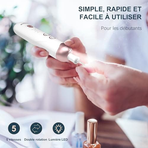 Kit Manucure Pedicure: Eletorot Ponceuse pour Ongles avec 8 Embouts, Limes a Ongles Professionnelle pour Anti Callosités, Set de Manucure Pedicure Electrique pour Le Soin Mains et Pieds