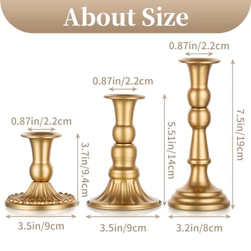 Sziqiqi Bougeoirs pour Centre de Table Mariage - 3 Pièces Chandeliers en Métal Photophore Decorative pour Noël Mariage Cérémonie Fête