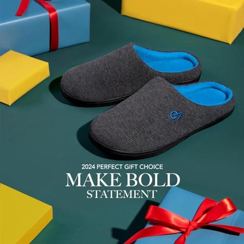 VeraCosy Hommes Chaussons à mémoire de forme bicolore grise,42/43 EU