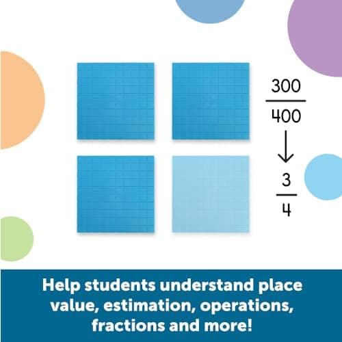 Learning Resources Plaques de base 10 en plastique rainuré (jeu de 10)