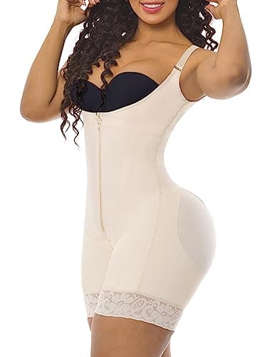 YIANNA Body Gainant Femme Ventre Plat Invisible Gaine Amincissante Shapewear Post Accouchement Serre Taille Fajas Colombianas Reductoras Beige, XL 7212