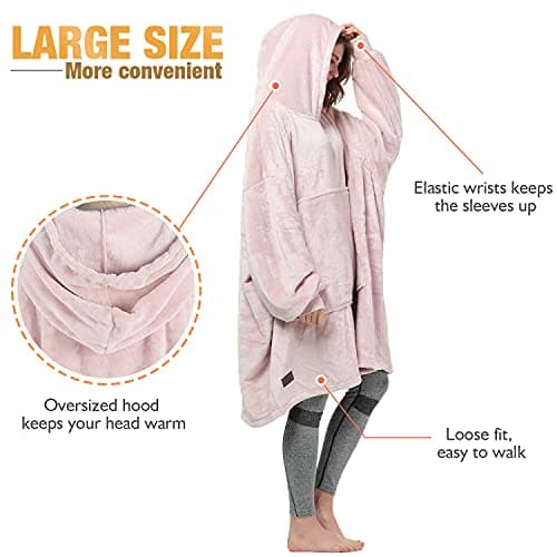 Catalonia Classy Sweat à Capuche Couverture surdimensionné, Pull en Molleton géant avec Grande Poche Avant, Super Doux Chaud Confortable pour Adultes Hommes Femmes épouse Petite Amie