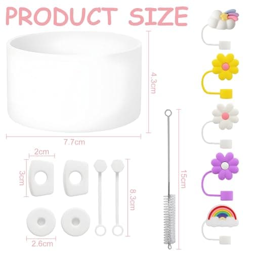 Accessoires pour stanley cup 5 couvercles de paille pour pailles de 9 à 10 mm 6 protections contre les fuites en silicone 1 brosse à paille 1 couvercle pour gobelet Stanley Cup Quencher de 40/30 oz