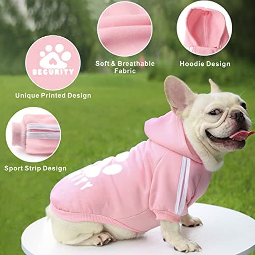 Dolahovy Chien À Capuche Vêtements pour animaux de compagnie Pulls pour chiens d'automne et d'hiver Déguisements de chiot Chien chandail Gilet pour petits chiens moyens chats Chihuahua Teddy (M, Rose)