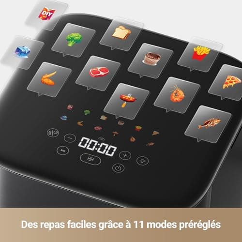 Dreame Mova AeroChef FD10 Pro Friteuse à air chaud, Effet Croustillant Rapide, Friteuse sans Huile, Grande Friteuse à Air Chaud de 6L, Double Système de Chauffage, 50 °C-230 °C, 11 Modes Préréglés