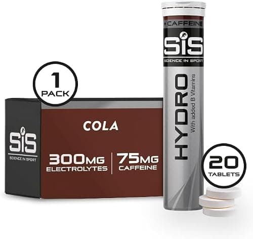 Science in Sport GO Hydro Tablettes d'Électrolytes 20 pièces Cola & Caféine - Vegan & sans gluten, Avec Sodium, Calcium, Potassium & Magnésium pour un équilibre électrolytique