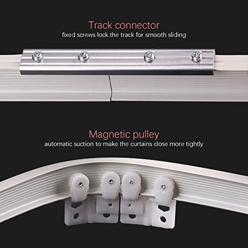 TEN-HIGH Tringles à rideaux flexibles en aluminium, Tringles à rideaux pliables, Tringles à rideaux doubles, Tringles à rideaux lourdes et luxueuses (Or rose, 2 * 3.3m)