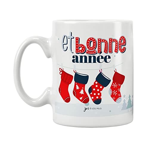 ÉNJA Création Cadeau NOËL - Mug MAMIE. Mamie/Tasse – Joyeux Noël - Cadeau fêtes de fin d'année personnalisé. Cadeau original. Céramique haute qualité 11oz - 320 ML (MAMIE)