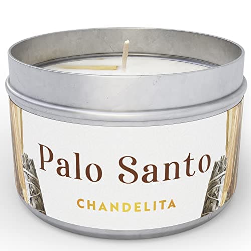 Chandelita Bougie Parfumée au Palo Santo pour la Purification de L'énergie, la Guérison et le Nettoyage Spirituel avec Cire de Soja pour la Relaxation, la Méditation et la Guérison des Chakra