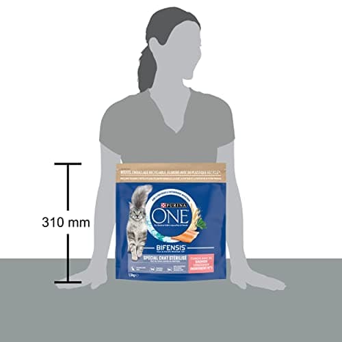PURINA ONE Bifensis Chat Stérilisé Croquettes au Saumon pour Chats Adultes Sac de 1,5kg | Lot de 6