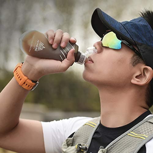 Azarxis Gourde Souple Flasque Running Gourde Sport Pliable Poche Hydratation Flacon Bouteille d'eau pour Randonnée Marathon (170ml - 2 Pièces)