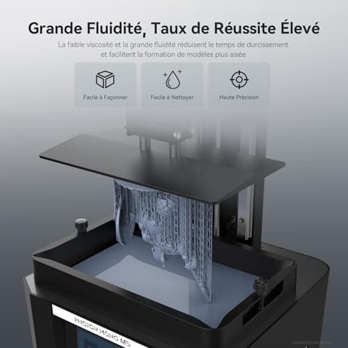 ANYCUBIC ABS-Like Resin Pro 2 pour Imprimante 3D LCD, Haute Précision et Faible Odeur, Résine Photopolymère UV 405nm, Compatible LCD/DLP (Gris, 1kg)