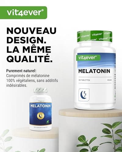 Mélatonine - 365 Comprimés - 1 mg par comprimé - Sans Additifs Indésirables - Haute Dose - Vegan
