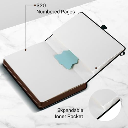 HOMEMARS Cahier A5, Cahier de Note, Notebook, Carnets et Journaux, 320 Pages, 100 GSM, Ligné,Vert, Carnet De Notes De Journal Épaissi,Carnet numéroté, Journaux en cuir épais, conception d’arbre