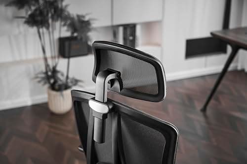 HOMESTOOL Chaise de Bureau Ergonomique Fauteuil Bureau avec 2-Axe Soutien Lombaire Réglables, Siege Bureau en Maille Carbone Chaise Ordinateur à Hauteur Assise Siège Cascade Capacité de 150kg