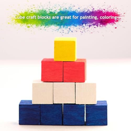 ZHMKYD13 Cube Bois, 500 Pièces 1 * 1 * 1cm Mini Cube En Bois, Cube Bois Bricolage Bloc Carré De Pin Brut Cube Bois Tilleul Cube De Bois Lisse Pour Loisirs Créatifs, Tampons, Puzzle, Jouet, Nombre