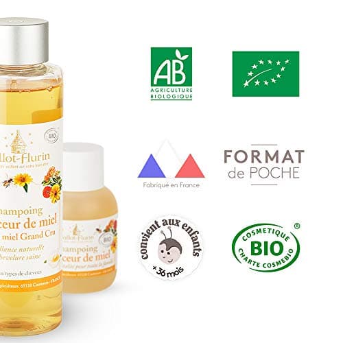 Ballot Flurin - Shampoing Douceur Miel - LAVE, NOURRIT, APAISE - Brillance naturelle, Chevelure saine - 30% Miel bio - Tout type de cheveux - Fabriqué en France - certifié Cosmébio - 250 ml