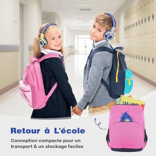 SIMOLIO Casque Filaire pour Enfants<94dB Protection auditive, Casque Enfant Supra-auriculaire avec Port de Partage et Microphone intégré pour garçons et Filles