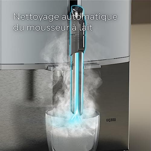 SIEMENS, machine à café tout automatique, EQ300, ceramDrive, milkPerfect, fonction oneTouch, noir piano, TF301E19