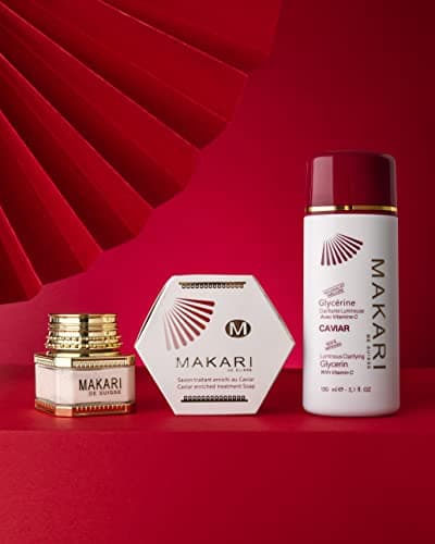 Makari Classic Glycérine Éclaircissante au Caviar 5.1fl.oz – Gel-Crème hydratante et éclaircissante pour le corps – Soins quotidien hydratants anti-âge, cicatrices acnéiques, décolorations et rides