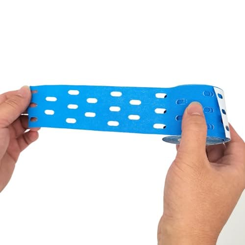 2 Rouleaux Bande Kinesiologie - Perforée Bande Muscle Sport Strap Bandage Autoadhésif Etanche Elastique Kinesiotape Bodytape 5 cm x 5 m Rouge Beige