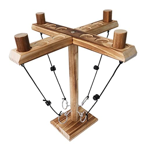 Jeu de Lancer d'anneaux pour Adultes 4 Joueurs ZAKVOP TIK Tok Jouet Crochet et Jeu de Lancer d'anneaux, Hooks Ring Toss Game Jeu interactif Rapide pourfFête à la Maison