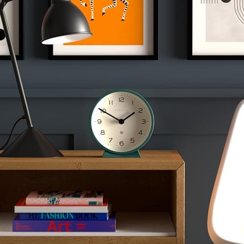 NEWGATE® M Mantel Silent Sweep Horloge de cheminée - 'No Tick' - Une Horloge de cheminée Moderne - Petite Horloge - Horloges pour Le Salon - Horloge de Bureau - Pendules de cheminée - Vert Éden