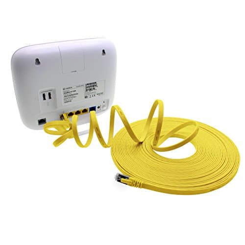 1m - jaune - 5 pièces Câble ruban LAN Ethernet Gigabit CAT.7 (RJ45) câble réseau câble brut (10Gbit/s) câble d'installation plat mince compatible avec Cat.5 - Cat.5e - Cat.6