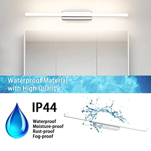 Klighten Lampe Miroir LED Salle de Bains 14W 60cm, IP44 Lumiere Miroir Salle de Bain Moderne, Applique Murale Salle de Bain, 110-240V, 910 Lumen, Blanc Chaud 3000K