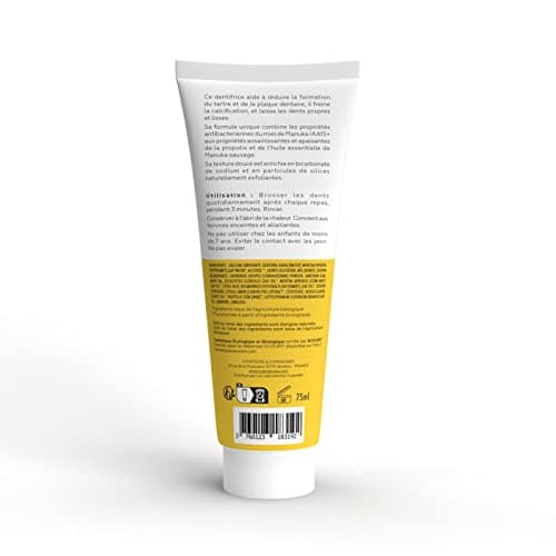 CicaManuka - Dentifrice anti-tartre au miel de Manuka IAA15+ Réduit la formation du tartre Certifié Bio 75ml