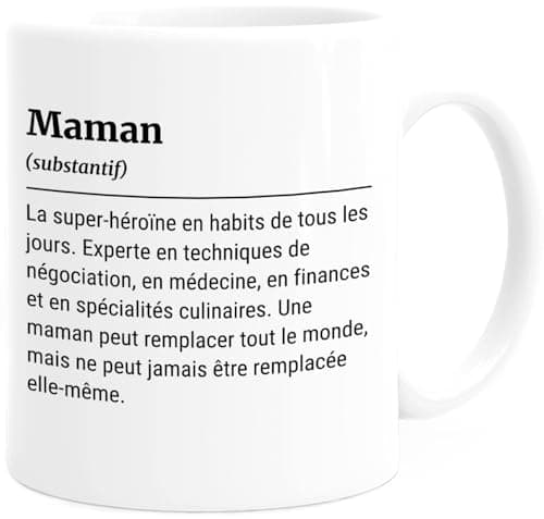Cupdarling® Tasse Personnalisable Cadeau Maman Avec 3 Filles - Cadeau Mere Fille - Cadeau Anniversaire Maman - Cadeau Fete Des Meres - Mug Original Pour Maman - 330 mL Céramique