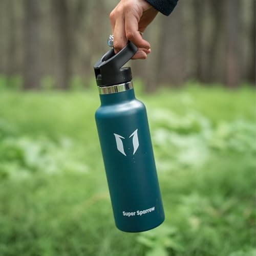 Super Sparrow Gourde Isotherme - Bouteille Isotherme - 1000ml - Gourde Inox Bouche Standard - Gourde Sport Étanche - Gourde Enfant sans BPA, pour Sport, Gym, Voyage