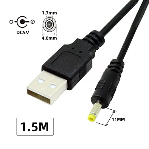 xiwai 2pcs/lot USB 2.0 Male Type-A to 5V DC 4.0x1.7mm DC Power Round Plug Cable 150cm 24AWG