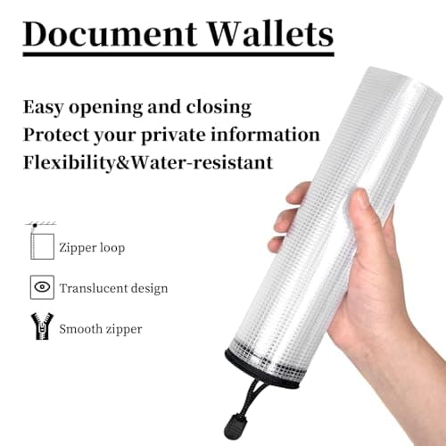 20 Pcs Pochette Document A4, pochette rangement PVC Mesh, Transparentes Document Dossier Étanche Sac Plastique Zip, Pour Voyage Fournitures Bureau, Pochette Zip Cosmétique