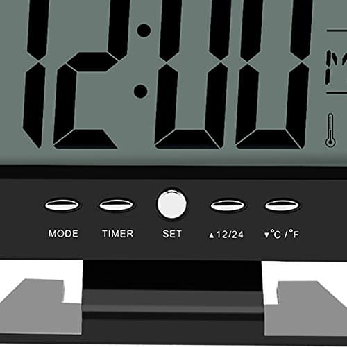 Zerodis Horloge Numérique Calendrier Réveil de Bureau avec La Veilleuse Intelligente et l'Heure de Snooze/Date/Temps (Noir)